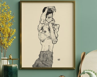 Egon Schiele figure drawing art print Expressionist fine art poster Zeichnungen II