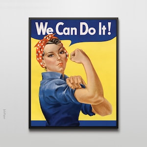 Rosie the Riveter &#39;We Can Do It&#39; Poster - 1942 J.H. Miller WWII Propaganda Art Print