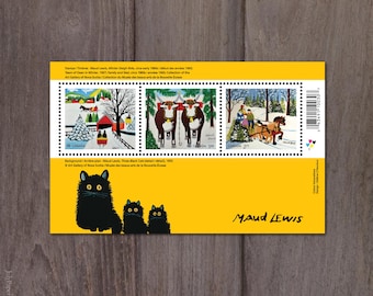 Canada Maud Lewis Christmas Souvenir Sheet, Collectors Stamps