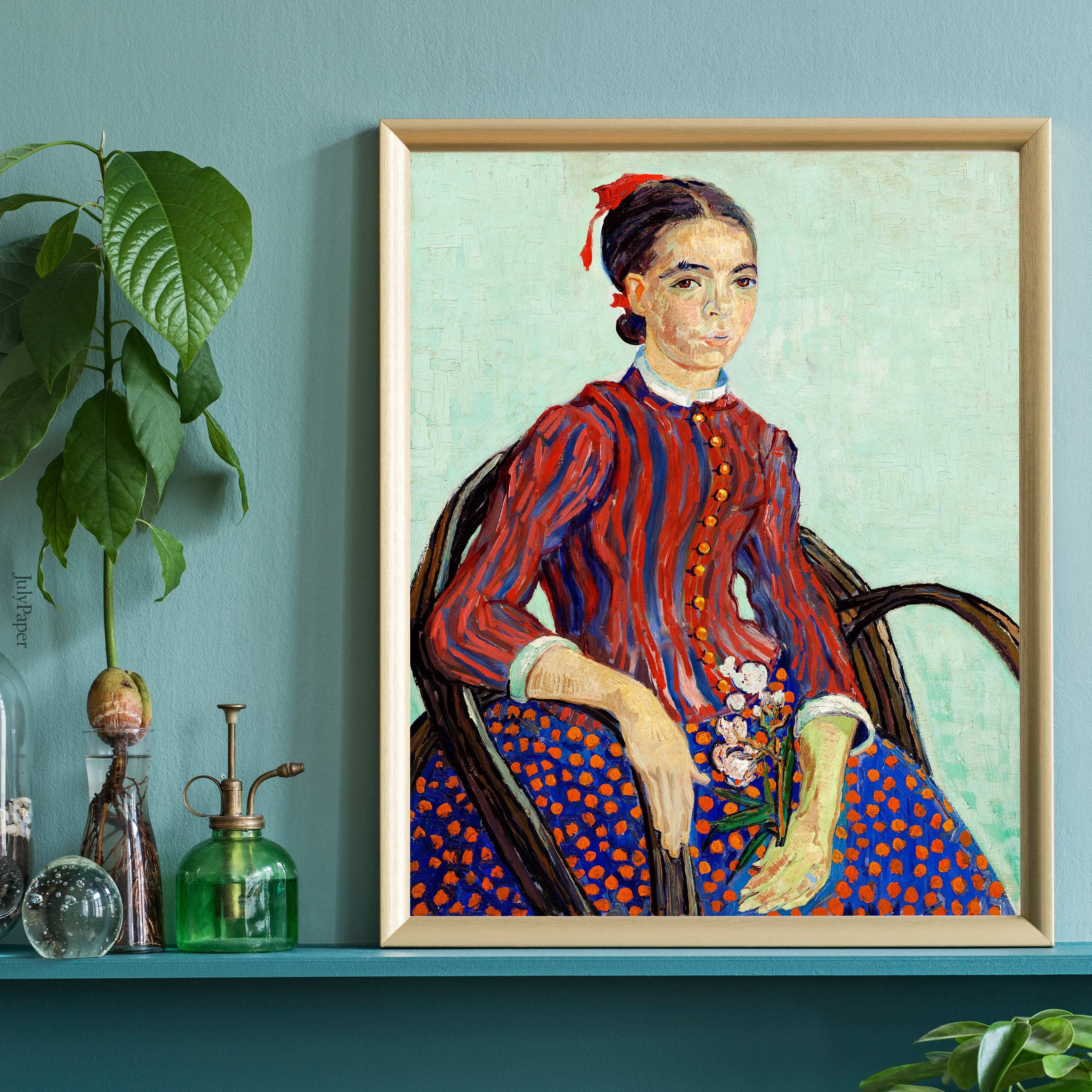 La Mousmé by Vincent Van Gogh Woman Sitting in a Cane Chair - Etsy