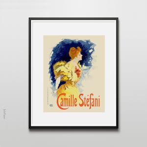 Camille Stefani by Jules Cheret Vintage Wall Art, Art Nouveau Home Decor, Fine Art Print