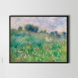 Meadow / La Prairie by Pierre Auguste Renoir, Landscape Painting, Impressionist Painting, Fine Art Print