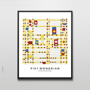 Broadway Boogie Woogie by Piet Mondrian Poster, Piet Mondrian Art Print, Bauhaus Wall Art, Abstract Art, Modern Art Print