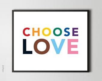 Elige el amor: Lámina artística LGBTQ+ para decorar tu pared.