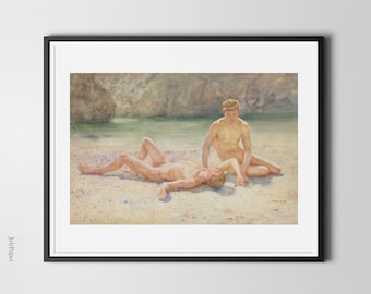 Soft Queer Seaside Print Two Bathers by Henry Scott Tuke