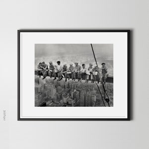Lunch Atop Skyscraper Print - Black & White Photo, Gallery Quality Wall Art Poster