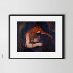 Vampir von Edvard Munch, Love and Schmerz Malerei, Gothic Kunstdruck, Fine Art Print