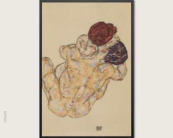Man and Woman by Egon Schiele, 1917, Intimate Expressionist Art Print
