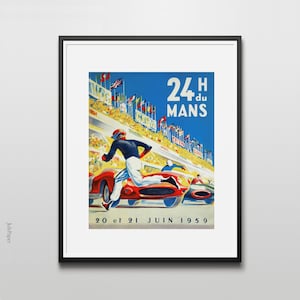 1959 Le Mans Race Car Poster: Vintage Auto Print