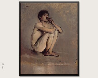 Mednyánszky Print: Seated Smoking Man Fine Art Reproduction