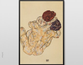 Man and Woman by Egon Schiele, 1917, Intimate Expressionist Art Print