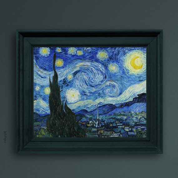 ゴッホの星月夜プリント：ヴィンテージアート、風景画 - Etsy 日本