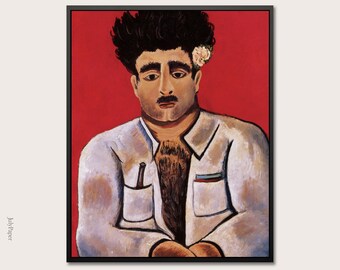 Marsden Hartley Adelard the Drowned Art Print Queer Male Portrait with Flower LGBTQ Wall Decor