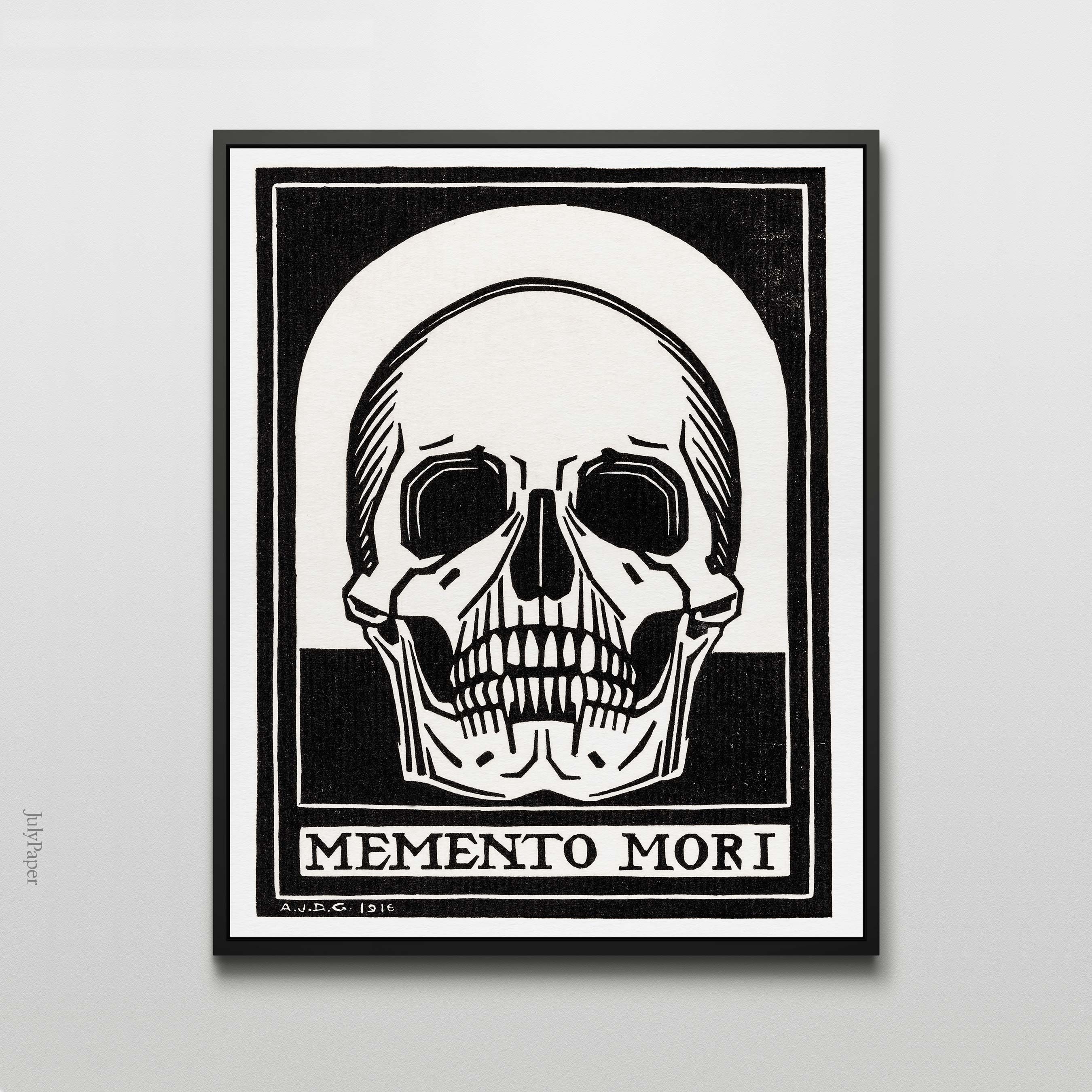 Memento Mori Skull Art Print: Vintage Gothic Woodblock Poster - Etsy Canada