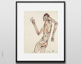The Dancer by Egon Schiele, Self Portrait, Fine Art Print