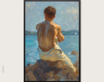 The Lighthouse by Henry Scott Tuke, Queer Art Print