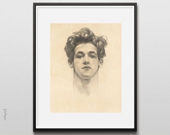 John Singer Sargent Print: Olimpio Fusco Charcoal Portrait