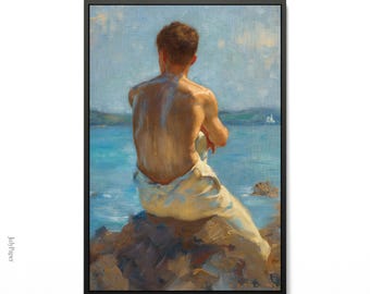 The Lighthouse by Henry Scott Tuke, Queer Art Print