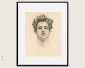John Singer Sargent Print: Olimpio Fusco Charcoal Portrait