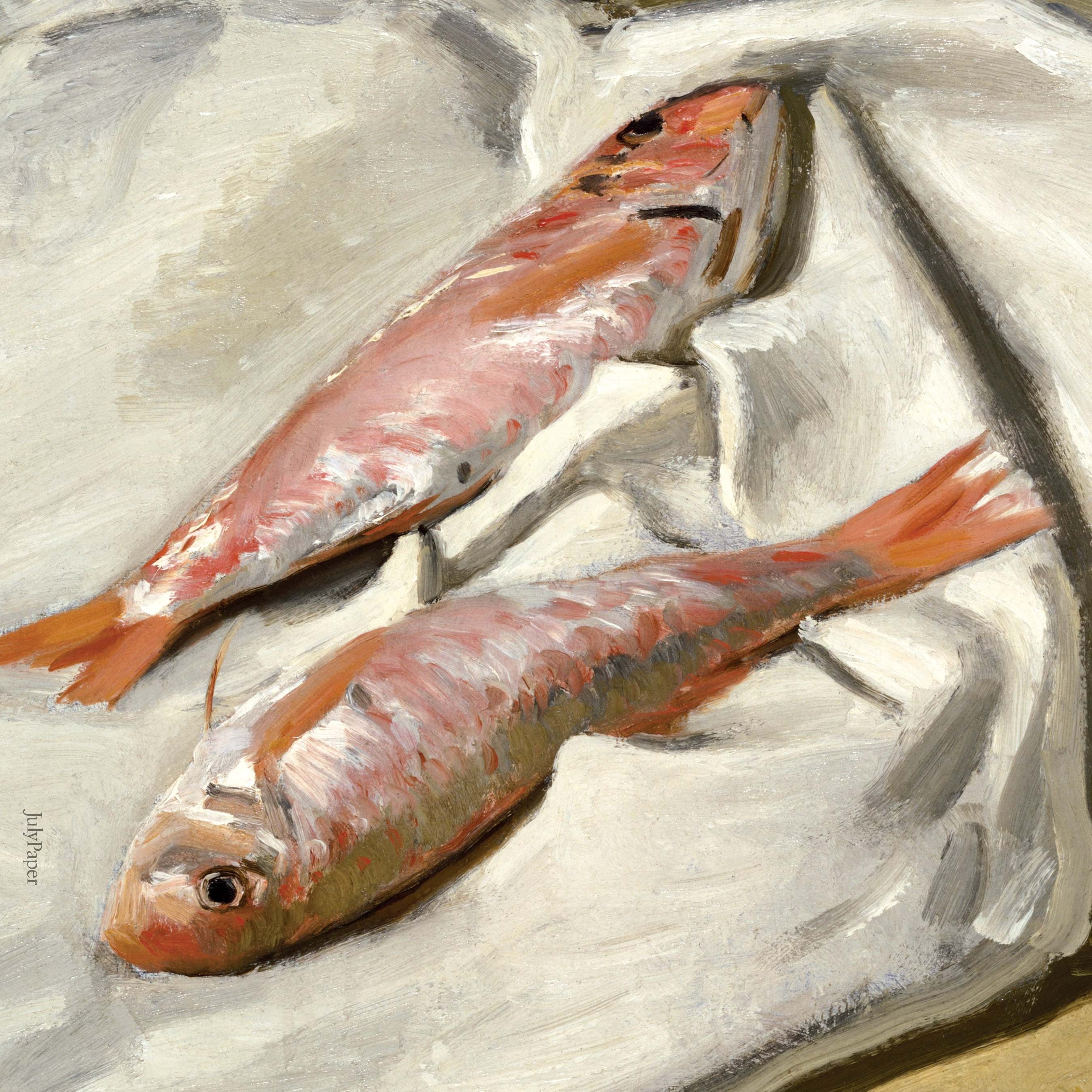Red Mullets by Claude Fish Painting Still Life Wall Etsy