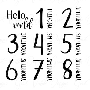 Baby Monthly Milestones - SVG & PNG Télécharger - Baby Signs - Baby Months - Baby Monthly Milestones - Baby Milestones svg