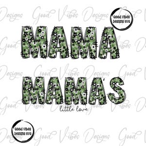 MAMA and Mamas little love PNG, Green Daisy Mama girl design bundle, Matching mama and daughter png, Mama and Daughter Matching png