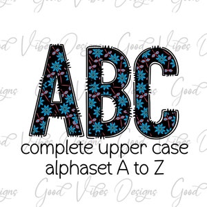 Floral Alphabet, Flower Design Alphabet, Flower Alphabet, Beautiful floral Alphabet, Make your own designs, Unique Abstract alphabet set