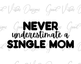 never underestimate a single mom SVG, single mom life svg, single girls svg, strong mom svg, happyly divorced svg, single mom life shirt