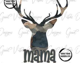 Camo Mama PNG, Deer Hunting Camouflage PNG, Cozy Season Country Distressed, Vintage Sublimation Design Png, Retro Camo Hunting Mama Png