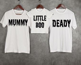 Mummy Deady Little Boo Monster Bundle SVG & PNG Download, Halloween Family SVG, Monster svg, Halloween svg, Halloween shirts