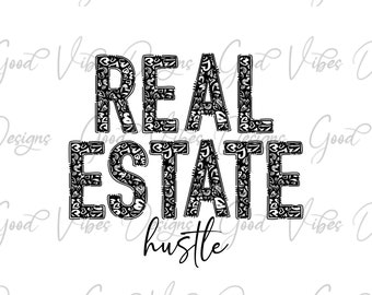 Real Estate Hustle Heart Font PNG Download, Realtor Sublimation Download, Real Estate Agent, Real Estate Apparel, Realtor, Real Estate Tee