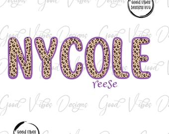 Custom Name png, Personalized Name PNG, PNG Personalized Design, Personalized png, Leopard custom png, Girl name PNG, Leopard purple png