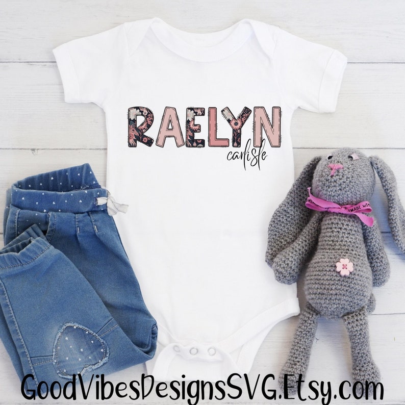 Custom Floral Name Png, Dusty Rose Vintage Floral Font, Custom Floral ...