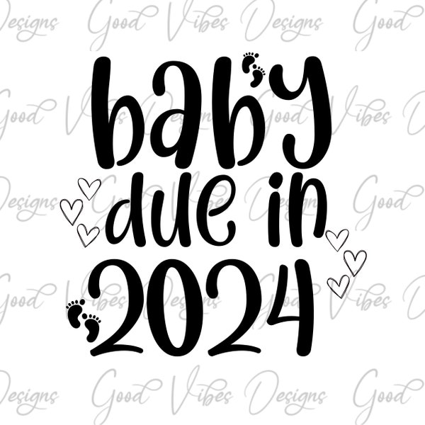 Baby Due in 2024 Svg Etsy