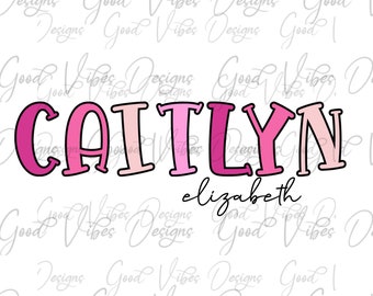 Custom Name PNG, Girl sublimation digital download, Pink Shabby Chic Name sublimation, Pinks font name png, Personalized Name shirt sign png
