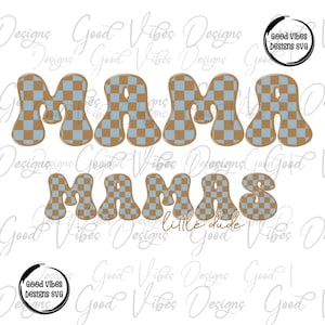 MAMA Mamas little love PNG, Baby Blue Brown plaid Mama son bundle, Matching mama and son png, Mama and Son Matching png, boy mama png design