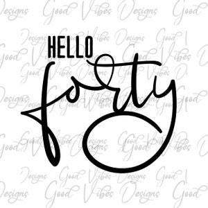 hello forty svg, fabulous since 1984 SVG, 40th birthday svg, 1984 Birthday SVG, Happy 40th, Happy 50th, Happy 60th, Happy 50th birthday svg