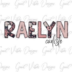 Custom Floral Name png, Dusty Rose Vintage Floral font, Custom floral name shirt PNG, Girl name sublimation digital download, Pink Name png