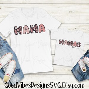 MAMA and Mamas little love PNG, Pink Vintage Mama daughter bundle, Matching mama daughter png, Mama and girl Matching png, Mamas girl png