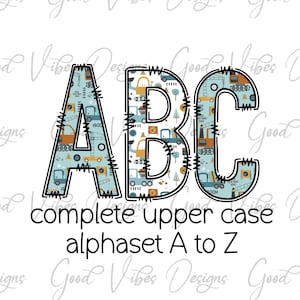Construction Themed Alphabet, Construction Doodle, Construction Trucks alphabet, Kids Construction Alphabet, Construction Alphabet png
