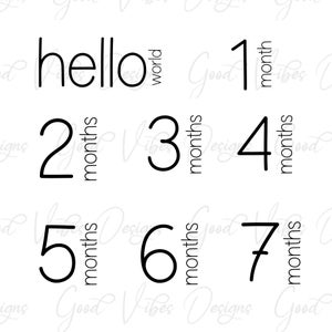 Baby Monatliche Meilensteine - SVG & PNG Download - Baby Schilder - Baby Monate - Baby Monatliche Meilensteine - Baby Meilensteine svg