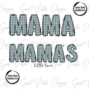 MAMA and Mamas little love PNG, Blue plaid Mama son design bundle, Matching mama and son png, Mama and Son Matching png, boy mama png design
