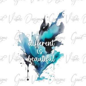 different is beautiful png, Different Not Less PNG, Autism Clipart, Autism Awareness, Autism Mom PNG, Autism Mom png, Different Ability png