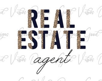 Agente de bienes raíces Black Leopard - Descarga PNG - Descarga de sublimación - Agente de bienes raíces - Ropa de bienes raíces - Agente de bienes raíces - Camiseta de bienes raíces