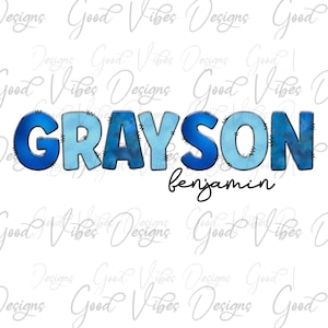 Custom Name PNG, Boy sublimation digital download, Blue Letter Name sublimation, Blue font name png, Personalized Name shirt sign png
