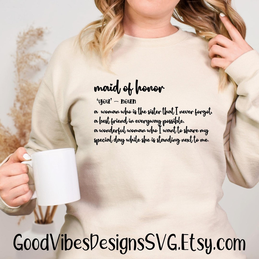 Maid of Honor Noun Will You Be My Maid of Honor SVG Maid of Etsy
