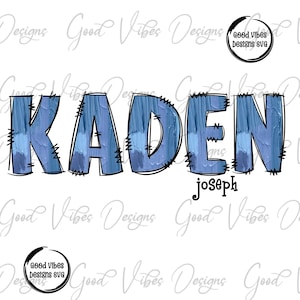 Custom Name PNG, Boy sublimation digital download, Blue Letter Name sublimation, Blue font name png, Personalized Name shirt sign png
