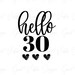 Hello 30 - SVG & PNG Download - Birthday SVG - Surprise Birthday Party ...