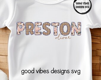 Custom Name PNG, Farmhouse Font custom name png, Boy sublimation digital download, Farm Letter Name png, Personalized Name shirt sign png