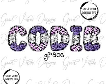 Custom Name png, Personalized Name PNG, PNG Personalized Design, Personalized png, Leopard custom png, Girl name PNG, Leopard purple png